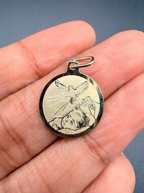 14K Yellow Gold Baptism Pendant